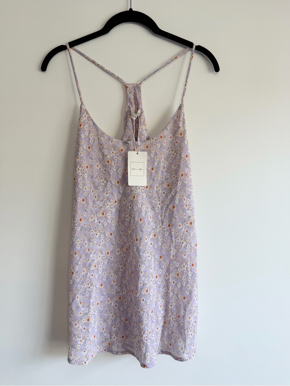 Active USA Lavender Floral Slip Dress with White and Orange Daisies